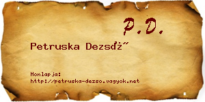 Petruska Dezső névjegykártya