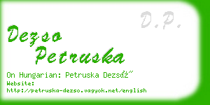 dezso petruska business card